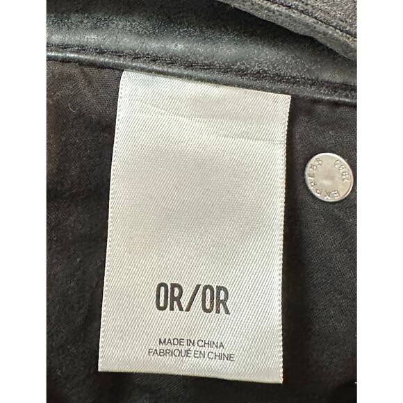 2/$30 Express Faux Leather Suede Skinny Pants Charcoal Moto Vegan Size 0 - Picture 9 of 11